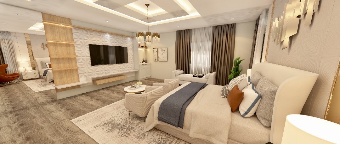 ZALAZ Creativity bedroom interior with layered textures and warm lighting